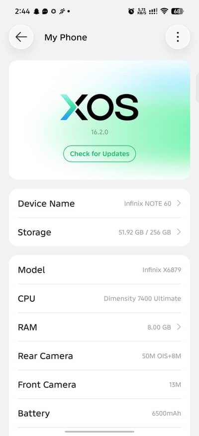 ifinix note 60 month use good condition box charger available
