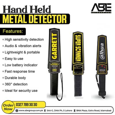 Hand Held Metal Detector (All Brands Available)