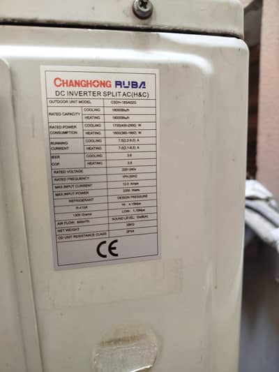 DC inverter 1.5 ton changhongruba