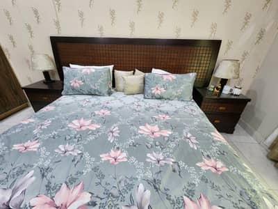 King Size Bed set with side table and Dressing Table