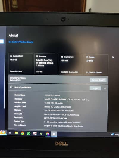 Dell latitude e5470 i5 6th gen 16 GB RAM 256 gb LITEON SSD