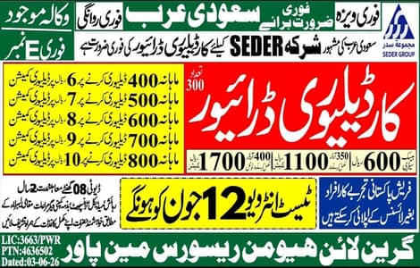 Saudi visa available for fresher