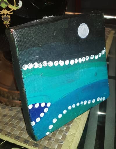 Abstract painting with bright colours