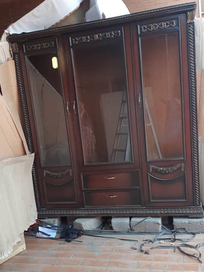 glass showcase made with original wood work