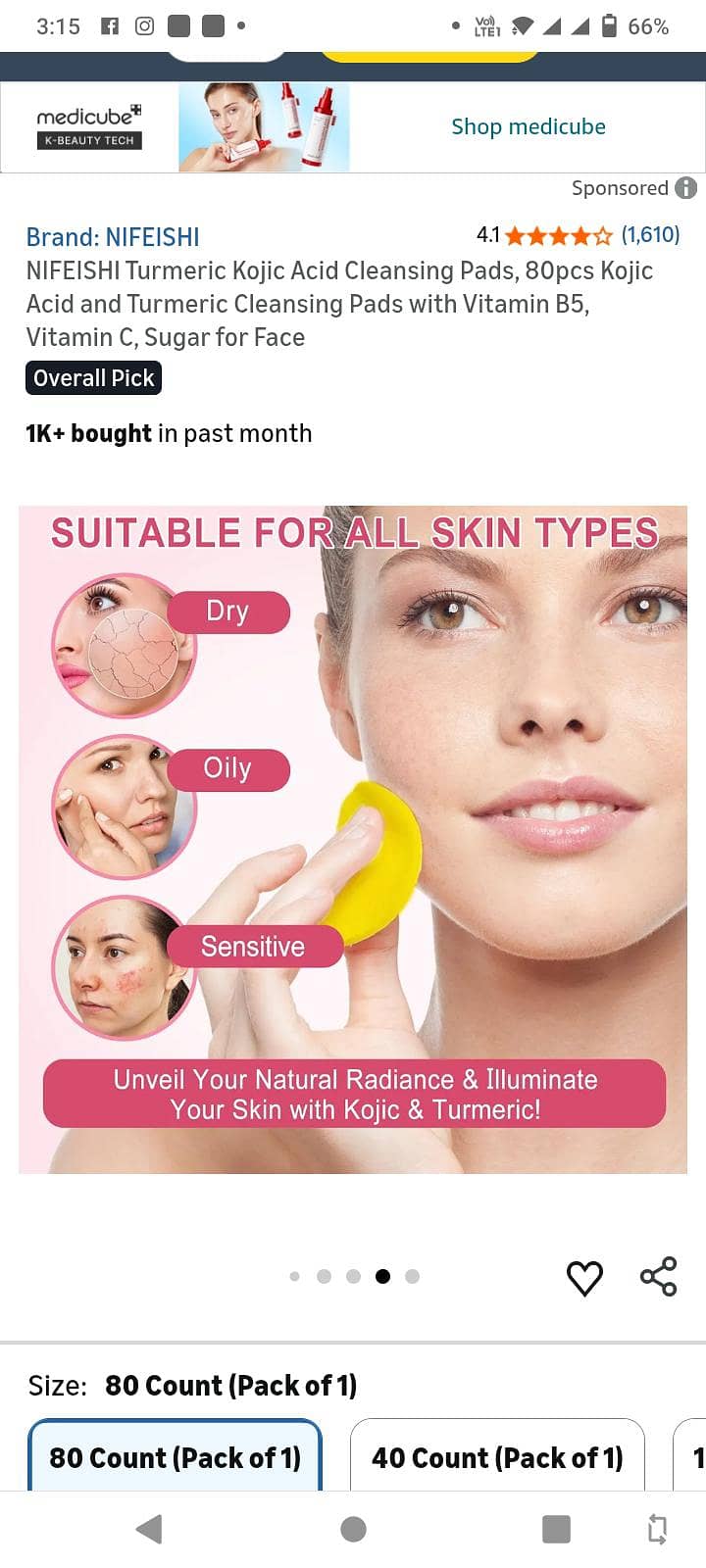 TUMERIC CLEANSING PADS 1