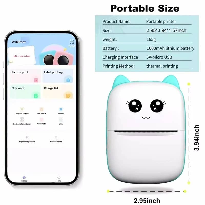 Mini Printer Portable Pocket Thermal Printer 3