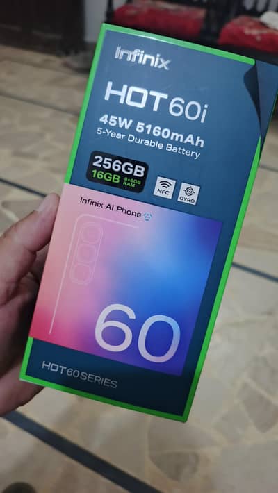 infinix  hot 60i, 256gb with cmplt box n wrnty, only call 03214500087