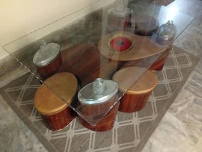 table with three seat