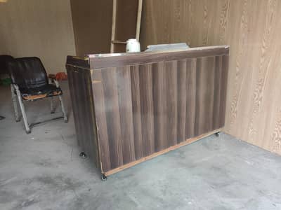 L-shape wooden reception