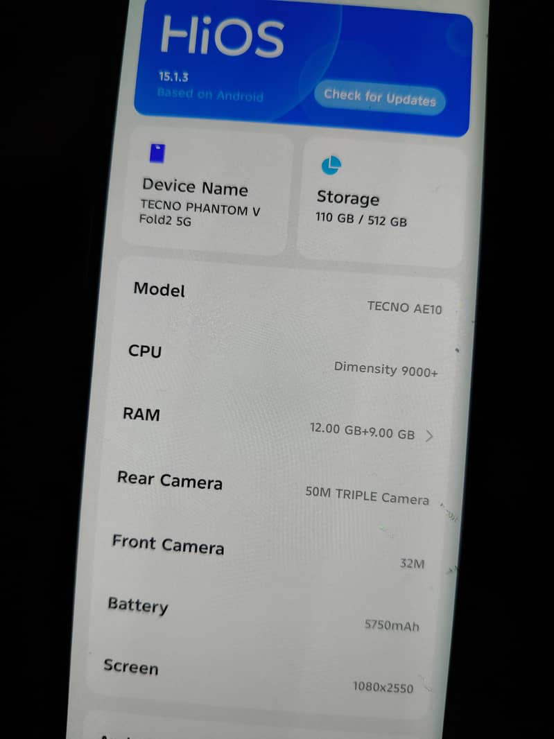 Tecno Phantom V Fold2 0