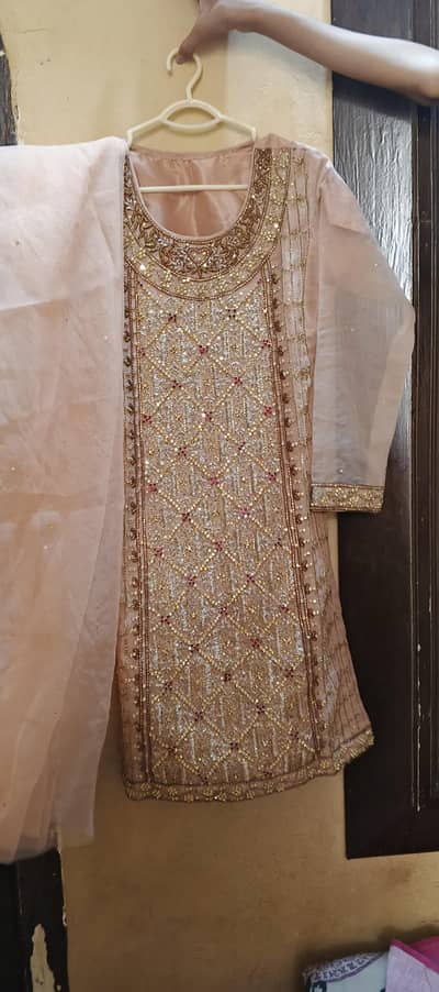  Peach Pink Heavy Embroidered Party Wear Suit