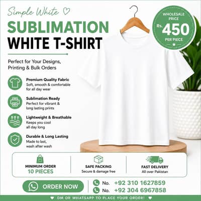 Pack Of 10 White Sublimation Tshirts!