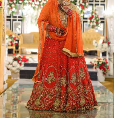 designer bridal lehenga with original Kundan complete set