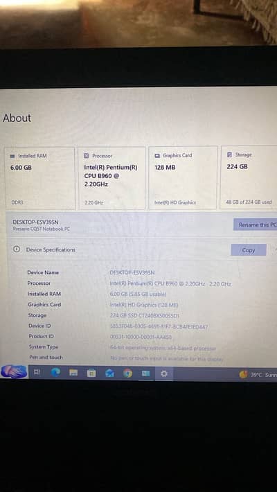 Hp presario CQ57 notebook