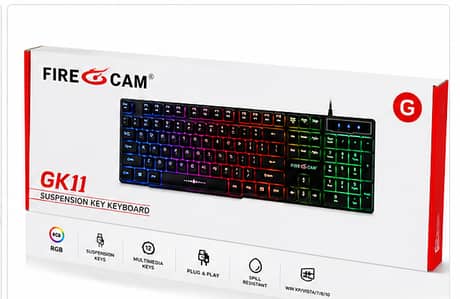  Fire Cam GK11 RGB Gaming Keyboard | Box Pack | RGB Backlit
