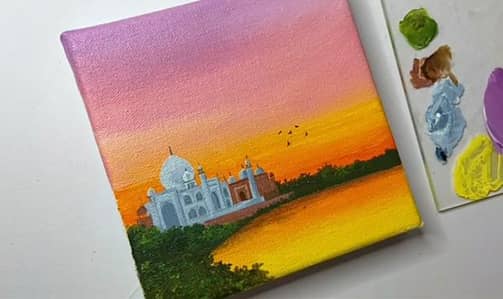 TAJ MAHAL HAND MADE PAINTING