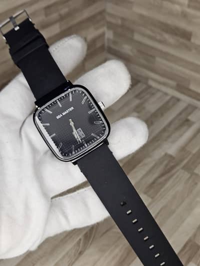 sea master watch with metal dial