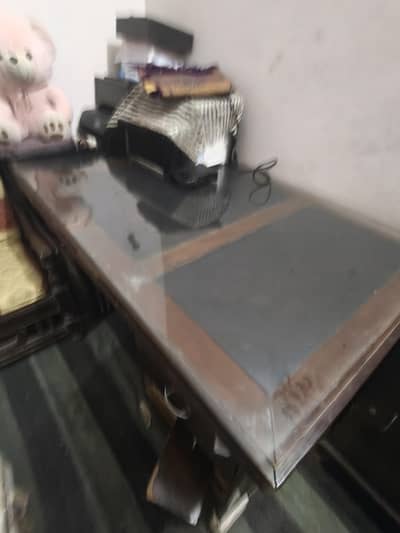 office table with glass