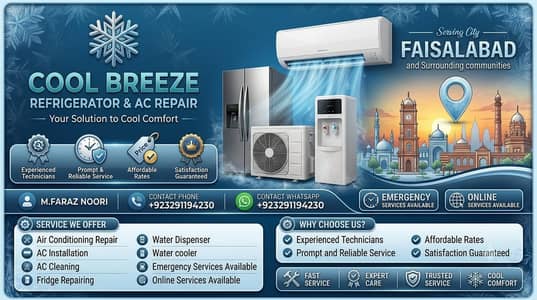 AC & Refrigerator Repair, Installation & Cleaning Services in Fsd