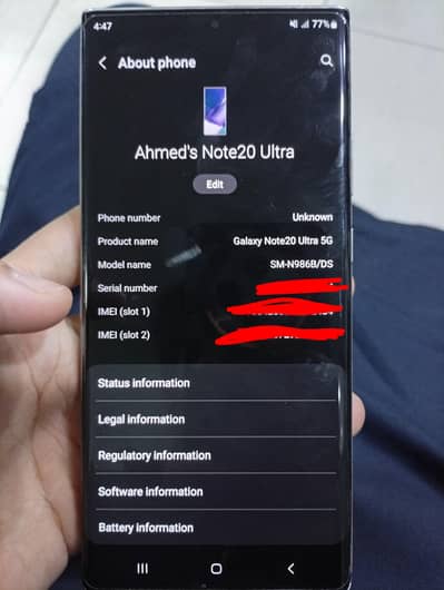 Samsung Galaxy Note20 Ultra 5G - Dual SIM (Urgent Sale)