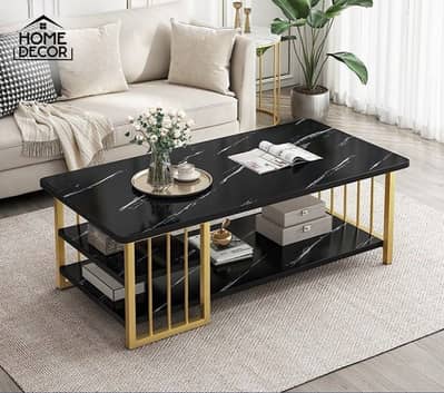 creative center table 3 layer black top