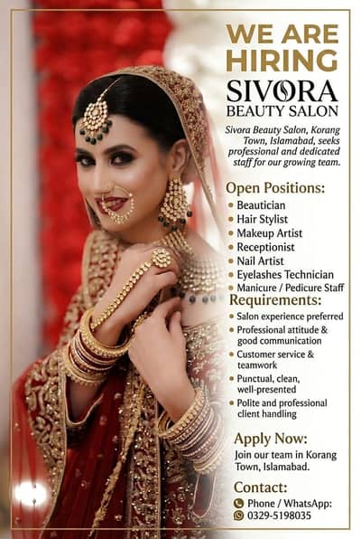 Hiring staff for saloon