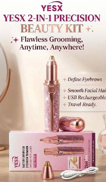 2 iin 1 rechargeable hair removal + eye brow terimmer