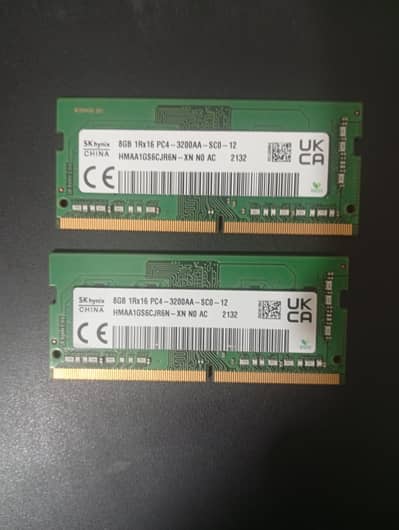 2X 8GB DDR 4  3200 MAH Laptop RAM