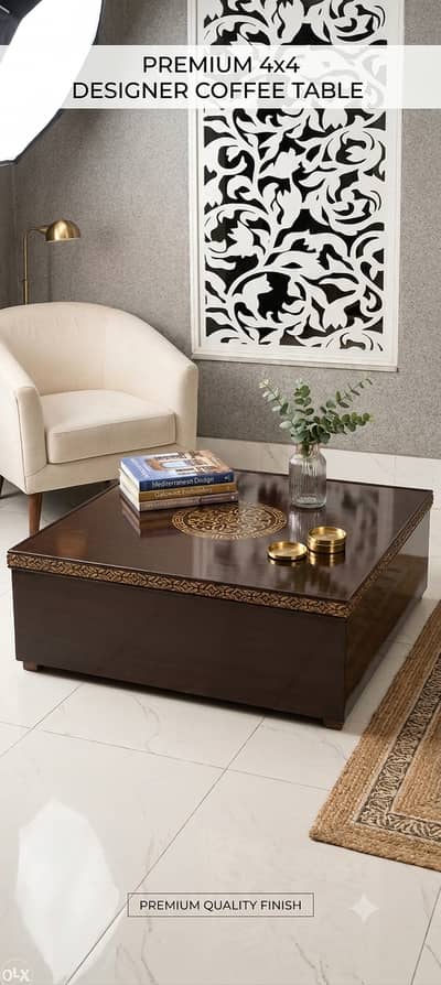 Premium 4x4 Wooden TV Lounge Coffee Table (Excellent Condition)