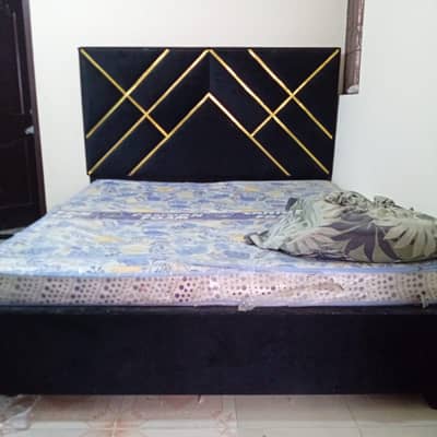 king size bed set like new set black