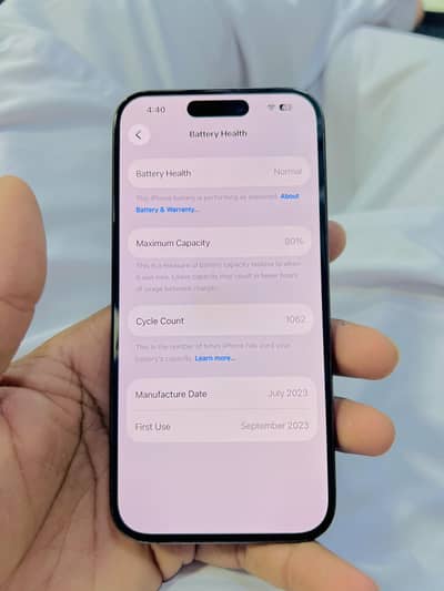 iPhone 15 Pro 80% 128gb water pack 9.5/10