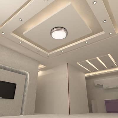 4 x 8 gypsum ceiling-WPC fluted panel-thermapol ceiling-2 by 3 ceiling