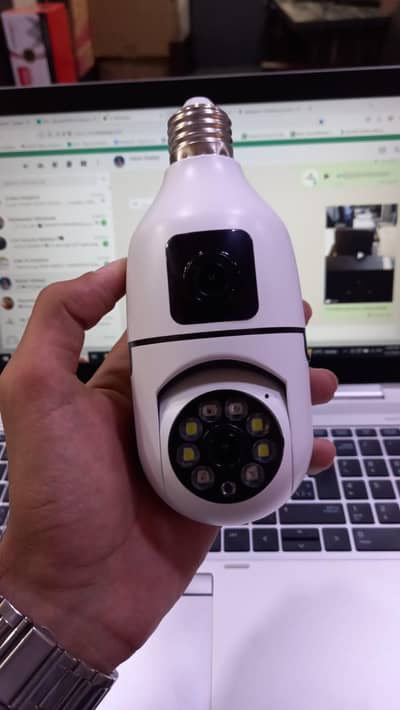 Mini PTZ Bulb Camera Dual Lens full HD with Bulb E27 Socket v380 pro