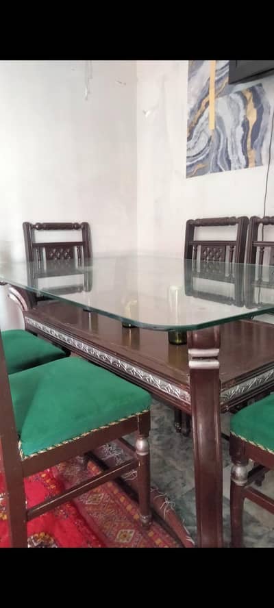 dining table with six chairs