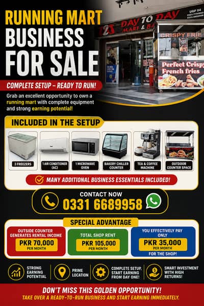 Running Mart Setup for Sale – Fully Equipped Grocery & Bakery Business