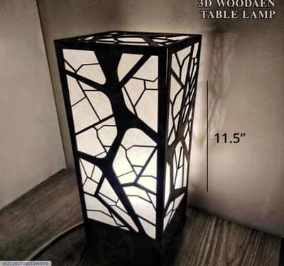 3D WOODEN TABLE LAMP HOME DELIVERY