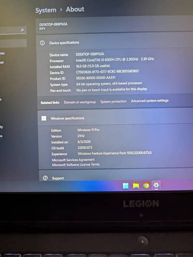Legion y530 Gaming Laptop (Fix Price)