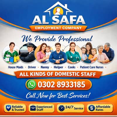 Maids / House maids / Cook / House chef / Babysitter/ Driver Available