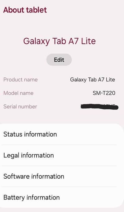 Samsung tab A7 lite