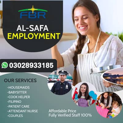 House maids , Helper , Nanny, Baby Sitter , Chef ,Cook , Patient Care