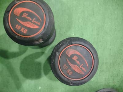 Slim line rubber coated dumbles available for sale