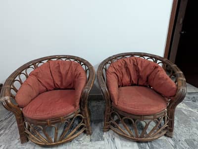 Cane easy chairs