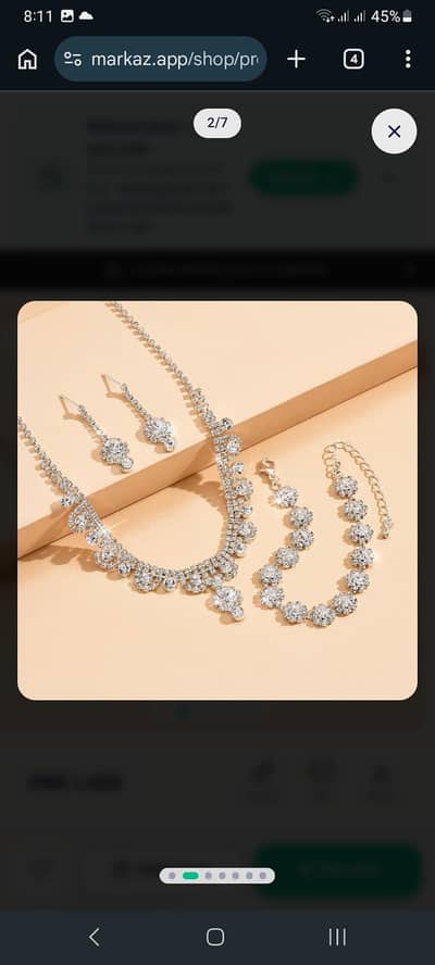 Branded Bridal Jewelry Set with Necklace Earrings Bracelet