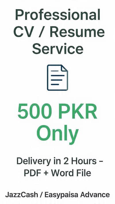 professional Resume/CV Typing Service - 500 Rs