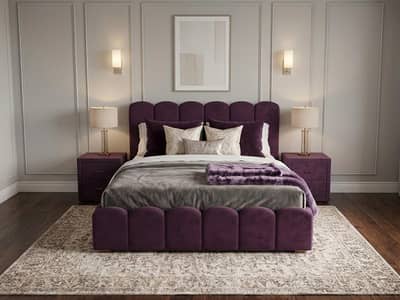King Size Poshish Double Bed With Side Tables available Here