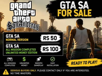 GTA sa only for rs50 and all missions completed endian for Rs 100