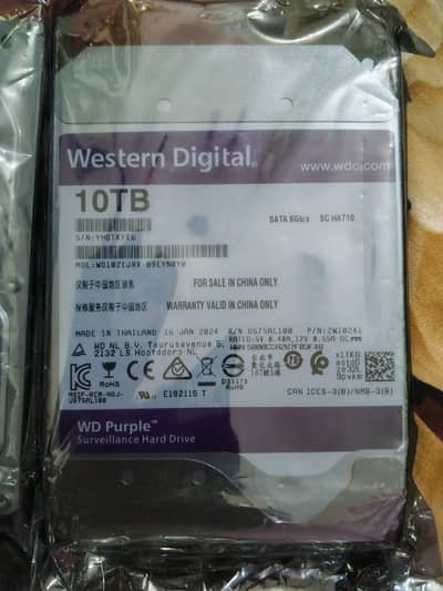 WD Purple 10TB Surveillance Hard Drive – CCTV DVR/NVR – Brand New Seal