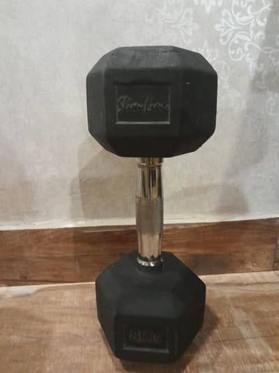 Slim Line 8kg Rubber Hex Dumbbell Pair