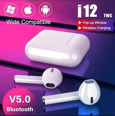 Original TWS i12 Wireless Bluetooth Earbuds - Super Sound Quality