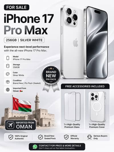 iPhone 17 Pro Max (256GB) – SilveriPhone 17 Pro Max